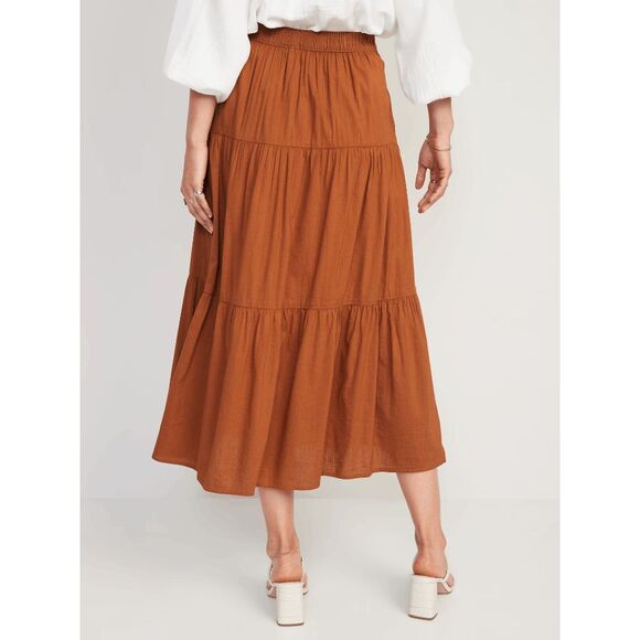 Old Navy Women's Tiered Button-Front Maxi Skirt - Oolong Tea XL Tall - Picture 8 of 8
